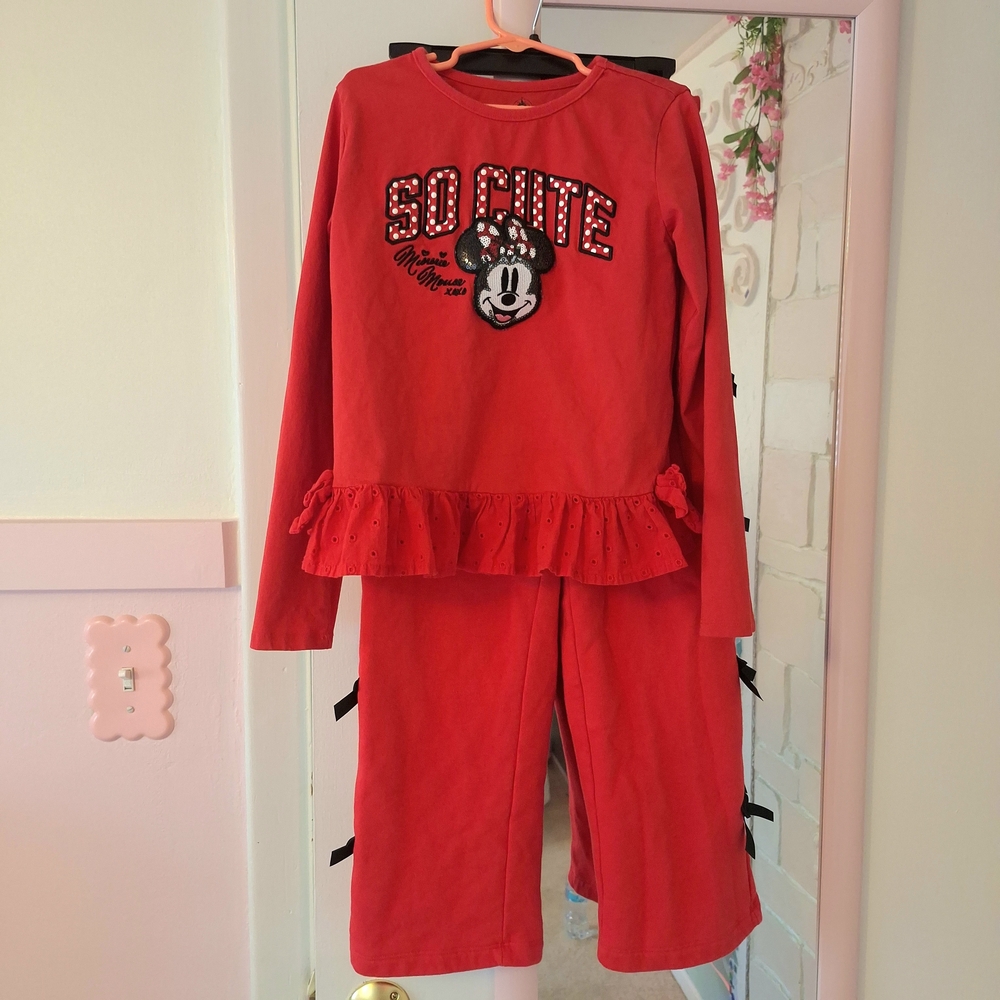 Disney Red Minnie Mouse 'So Cute' Pajama Set